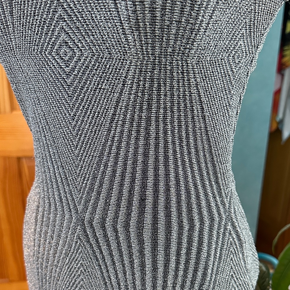 Aqua Silver Geometric Mini Dress - Picture 3 of 5
